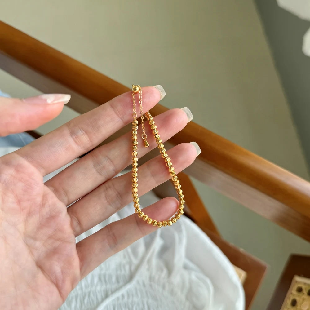 Silver Circle Beaded Bracelet