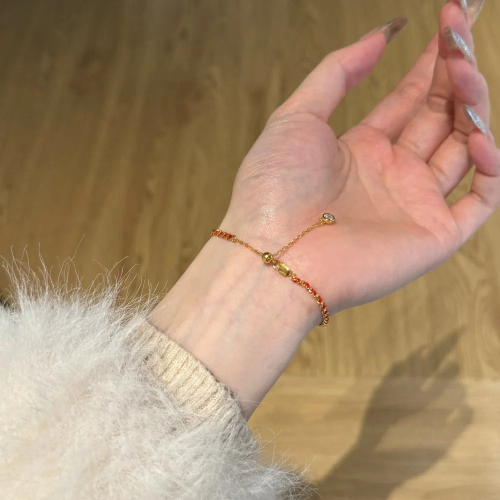 Silver Weaving Link Chain Bracelet