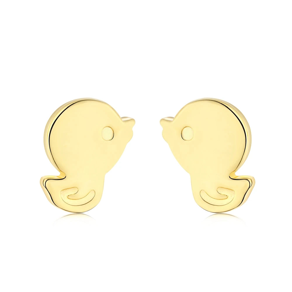 Silver Duck Ear Studs
