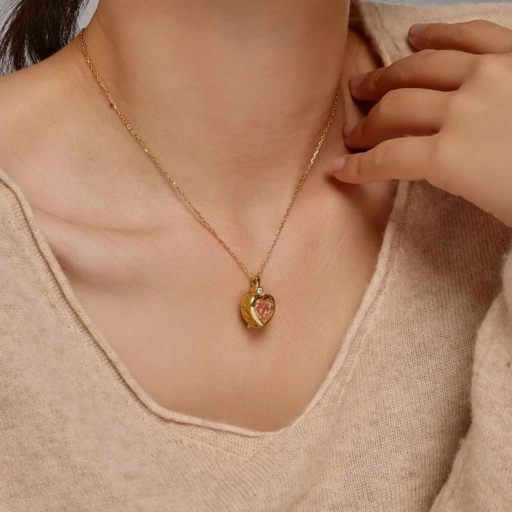 Silver Locket Pendant Necklace