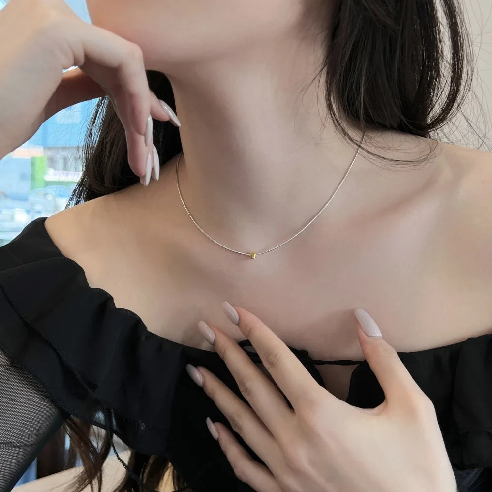 Silver Mesh Pendant Necklace