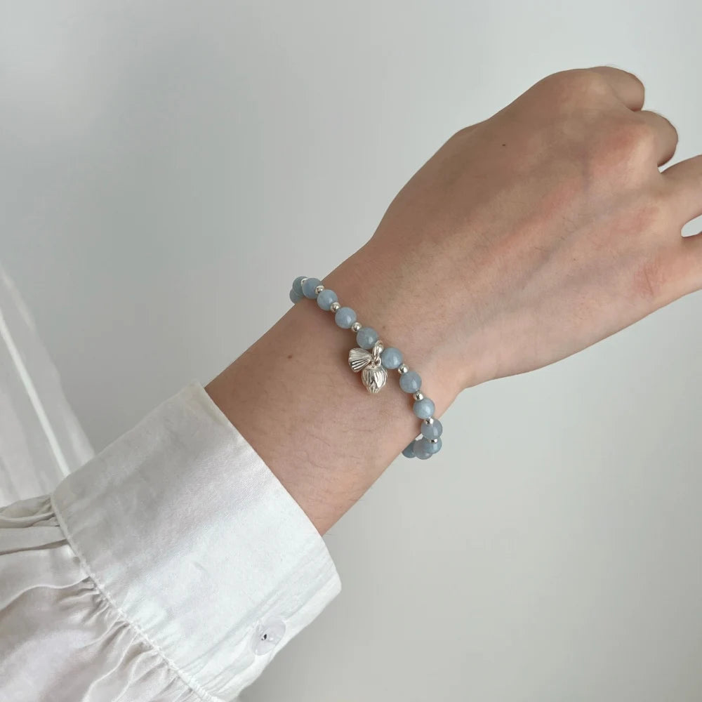 Silver Crystal Round Cut Dots Beaded Bracelet