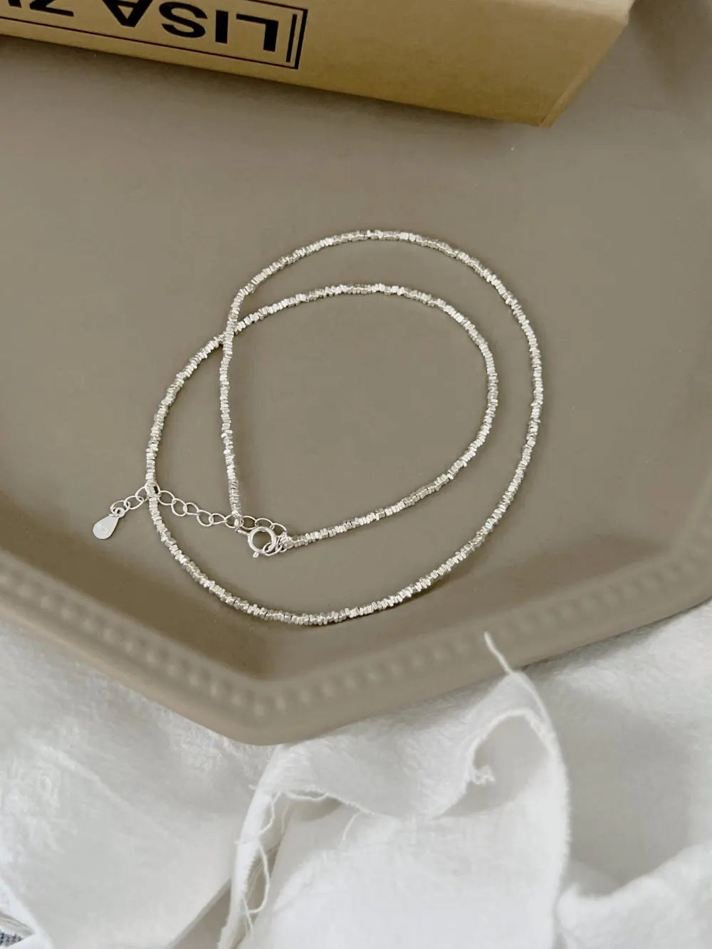 Silver Beaded Chain Necklace