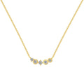 Silver Zircon Round Cut Multi Shape Bar Necklace