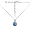 Silver Zircon Round Cut Circle Halo Pendant Necklace