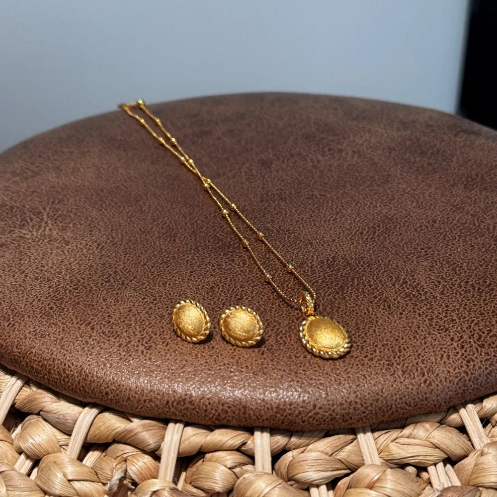 Silver Framed Ear Studs