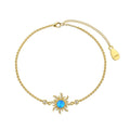 Silver Opal Round Cut Sunshine Chain Bracelet