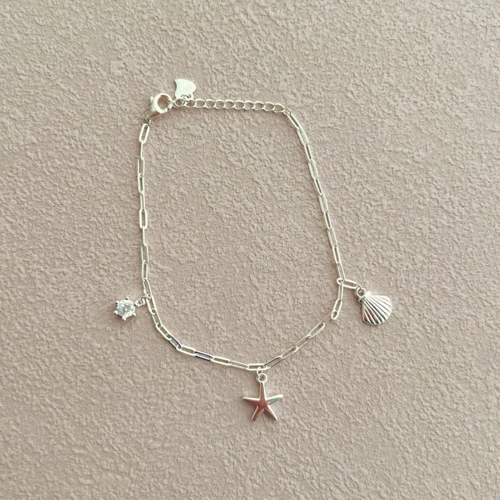 Silver Starfish Charm Bracelet