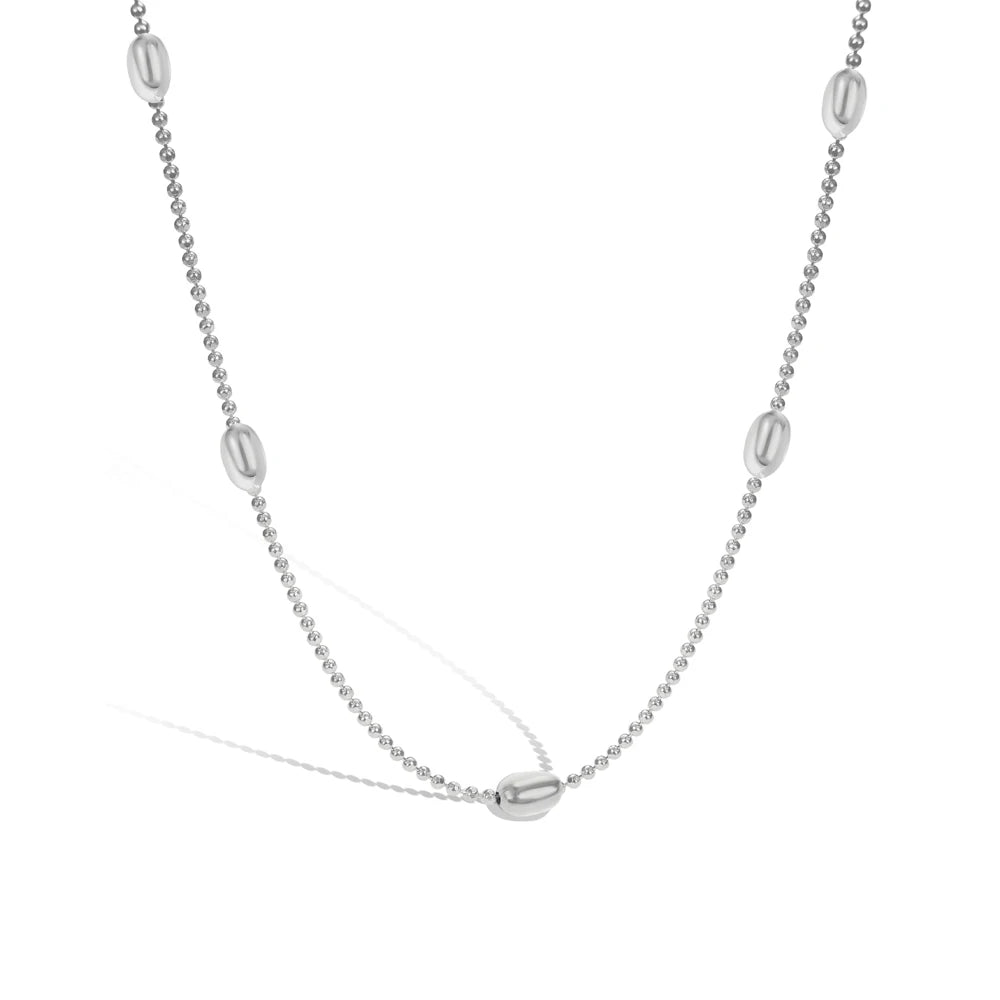 Silver Bangles Beaded Necklace