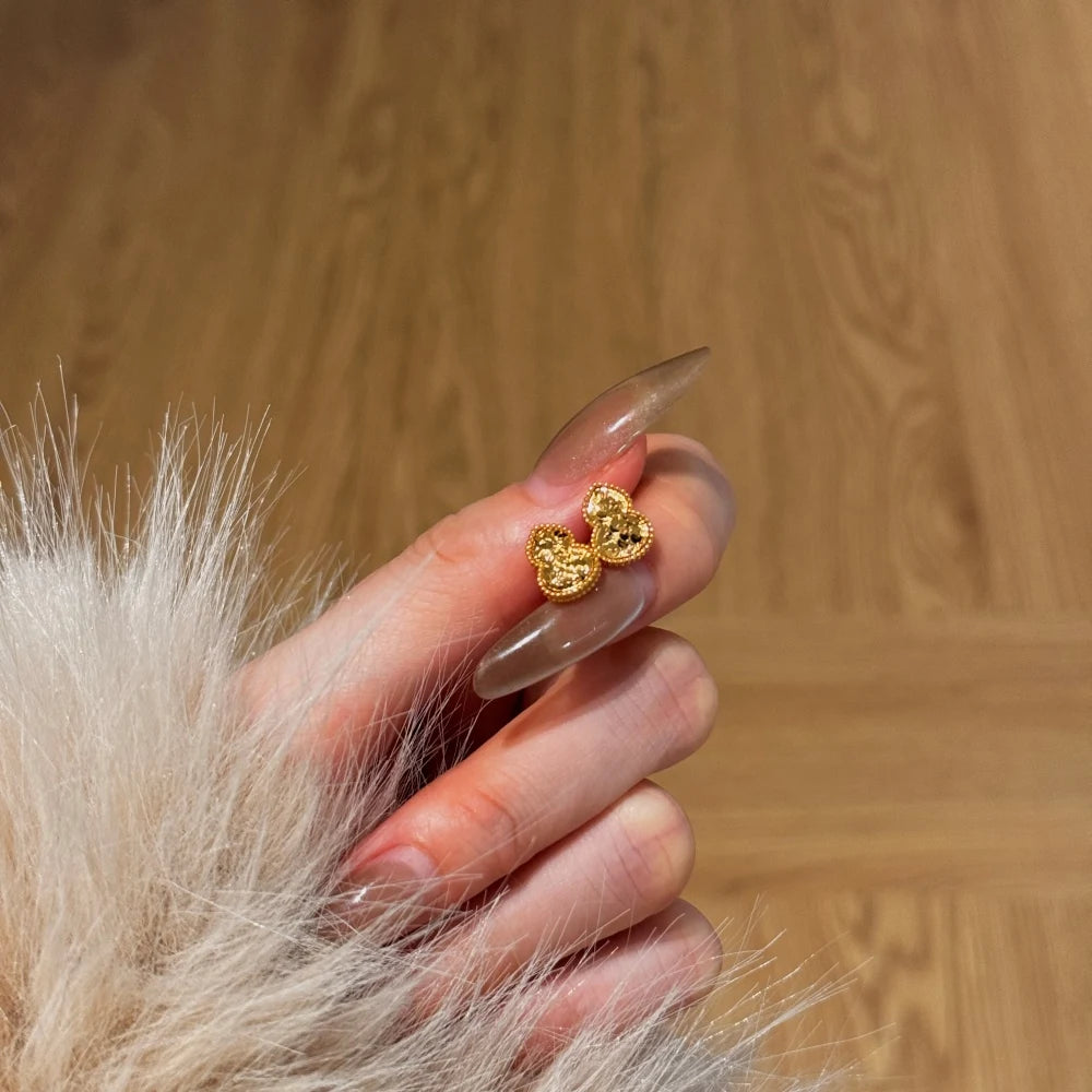 Silver Brushed Gourd Ear Studs