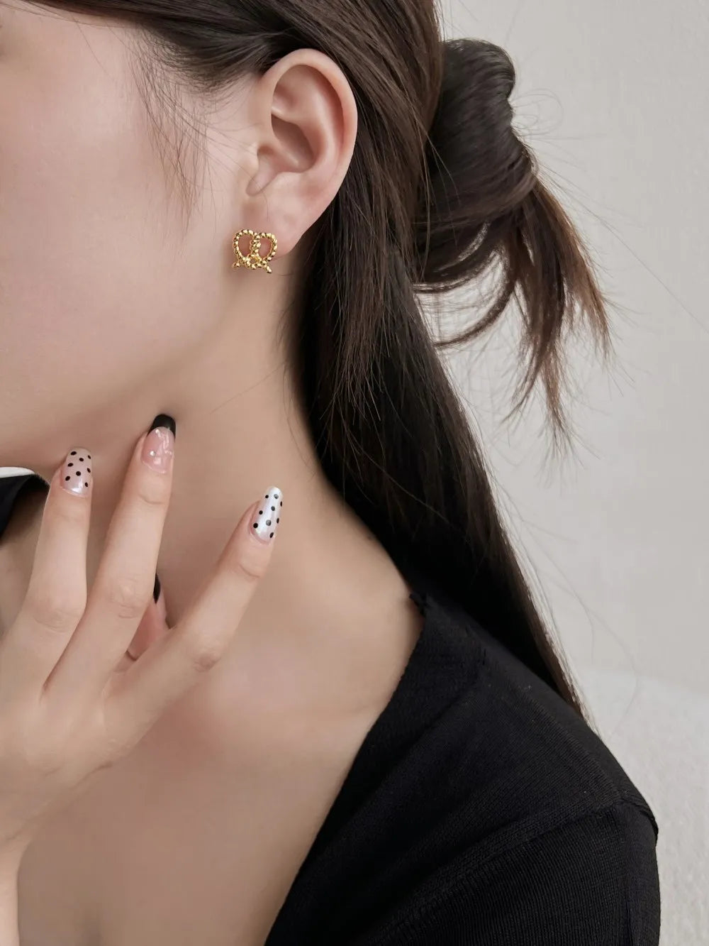 Silver Twisted Pretzel Ear Studs