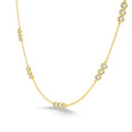 Silver Zircon Round Cut Dots Chain Necklace