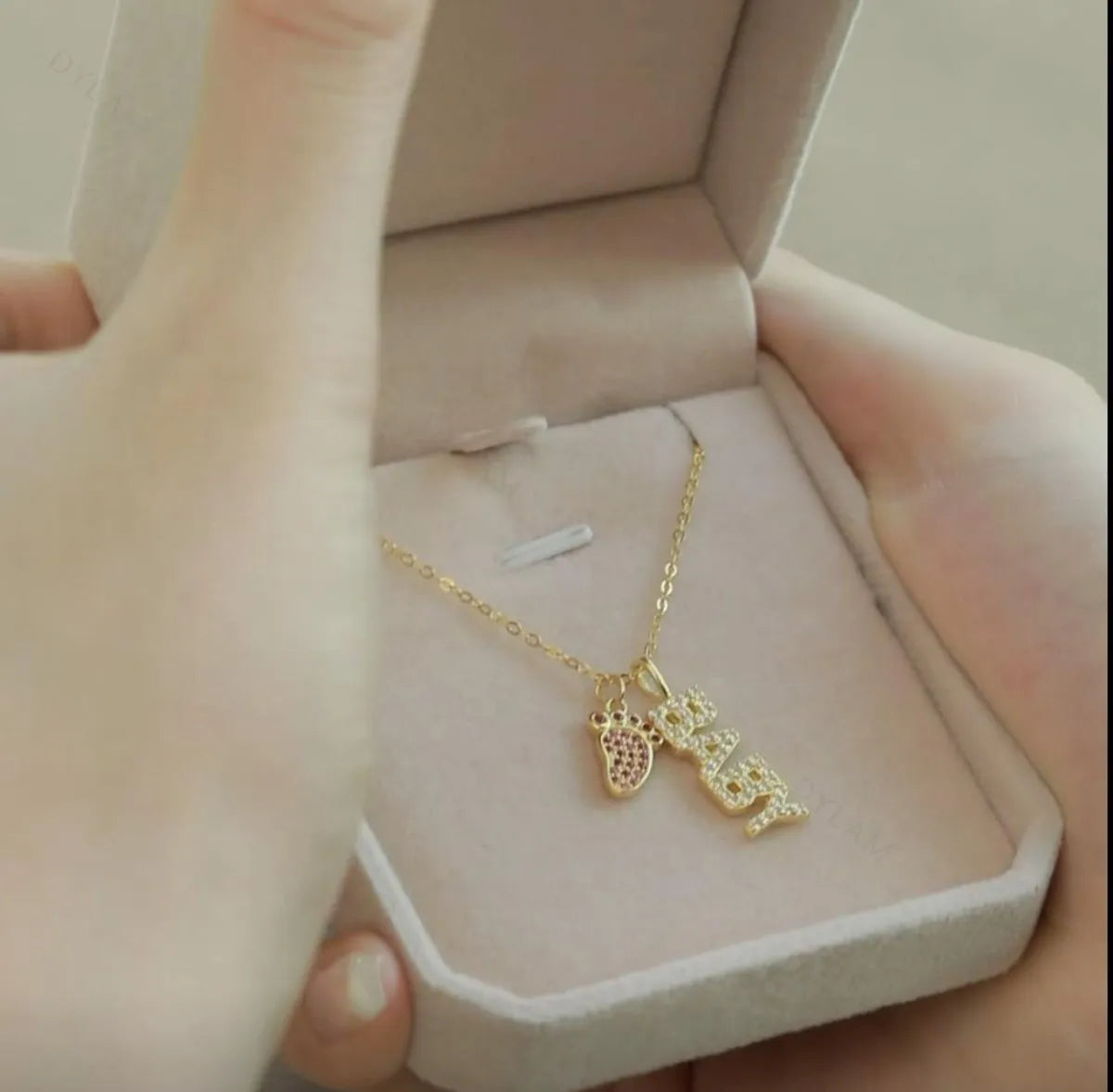 Silver Zircon Round Cut Child Pendant Necklace