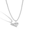 Silver Brushed Heart Pendant Necklace