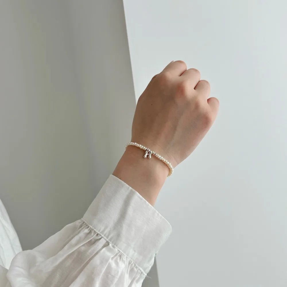 Silver Pearl Multi Layer Beaded Bracelet