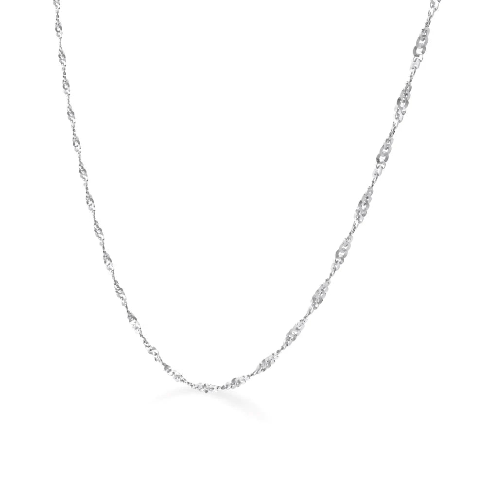 Silver Twisted Link Chain Necklace