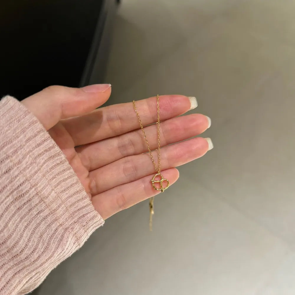 Silver Pretzel Pendant Necklace