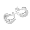 Silver Brushed Hook Ear Hoops
