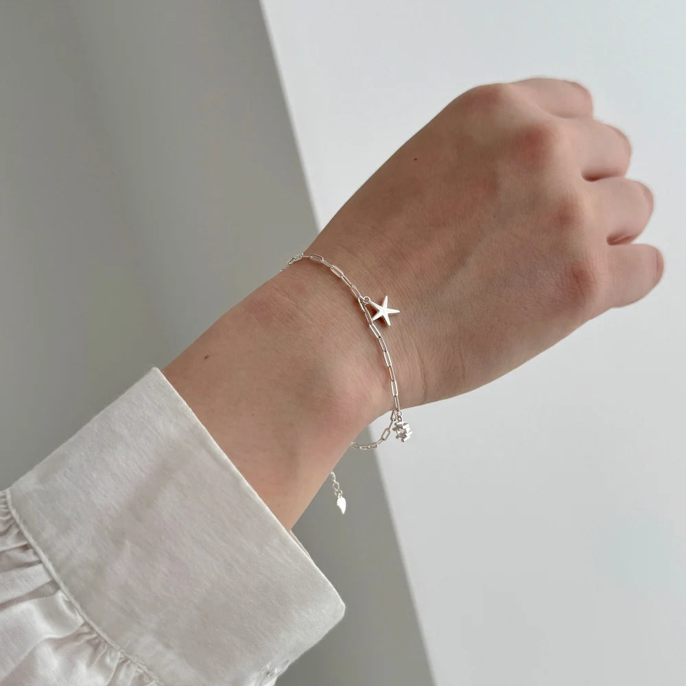 Silver Starfish Charm Bracelet