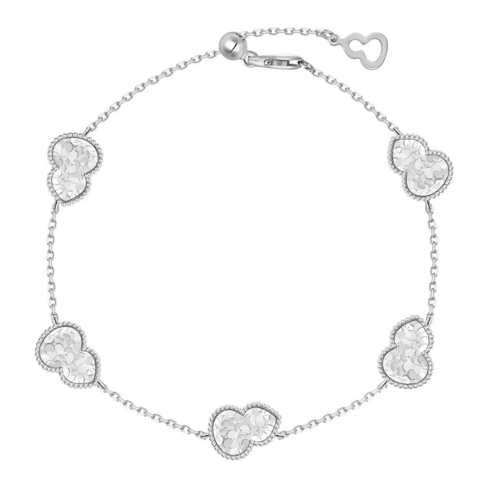 Silver Brushed Gourd Charm Bracelet