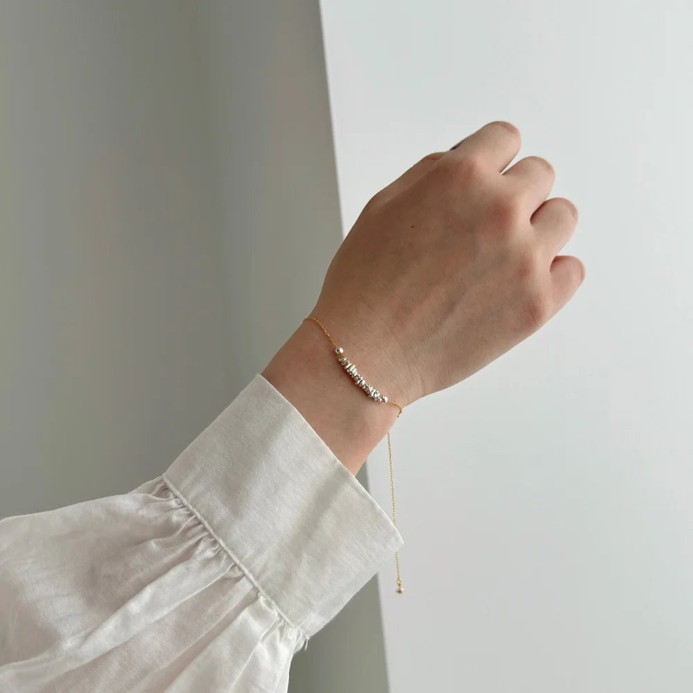 Silver Mesh Beaded Bracelet