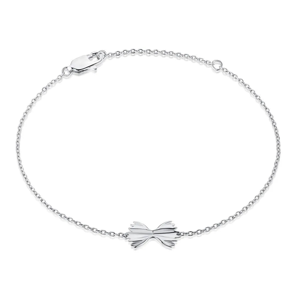Silver Bow Chain Bracelet