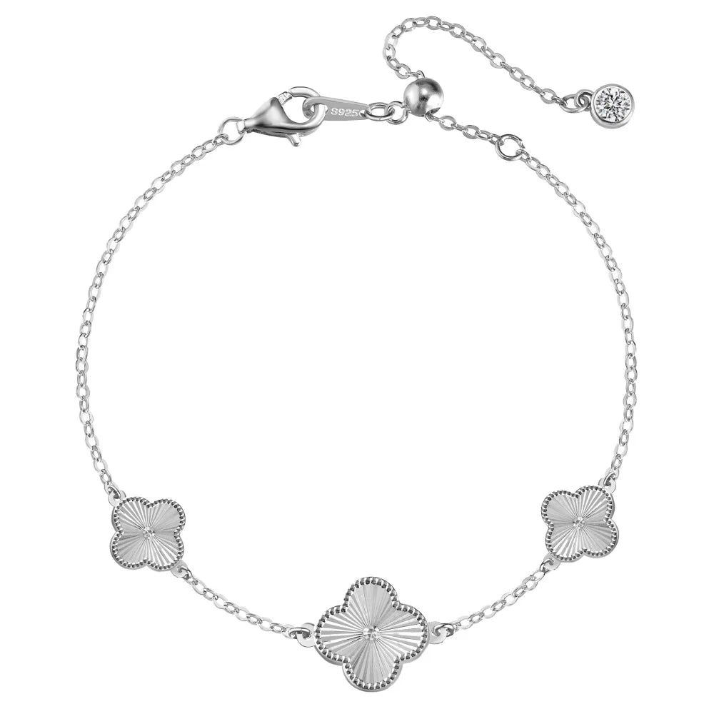 Silver Clover Charm Bracelet