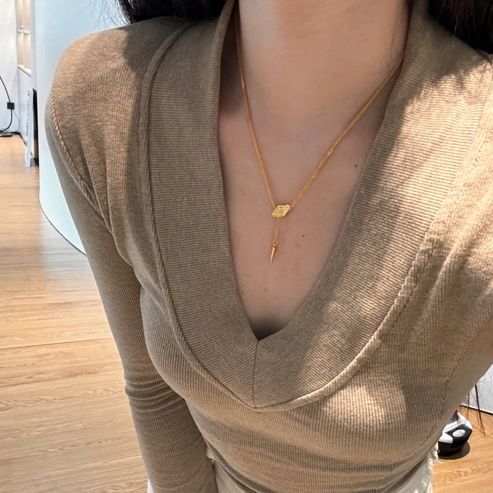 Silver Spear Chain Necklace