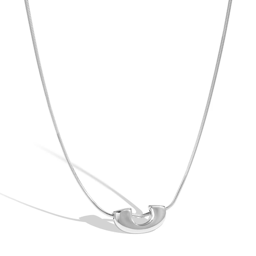Silver U Bar Necklace