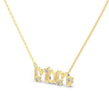 Silver Zircon Round Cut Mom Big Bar Necklace