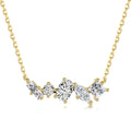 Silver Zircon Oval Cut Multi Shape Bar Necklace
