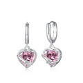Silver Zircon Heart Cut Wrapped Huggie Earrings