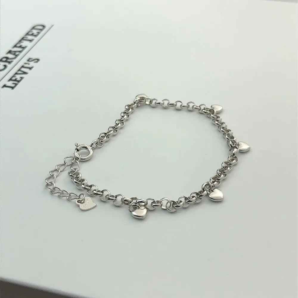 Silver Heart Charm Bracelet