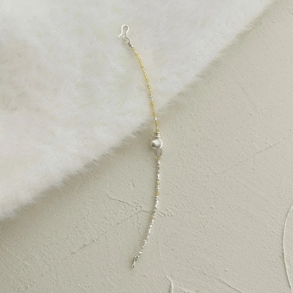 Silver Crystal Round Cut Multi Shape Beaded Bracelet