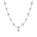 Silver Zircon Round Cut Star Chain Necklace