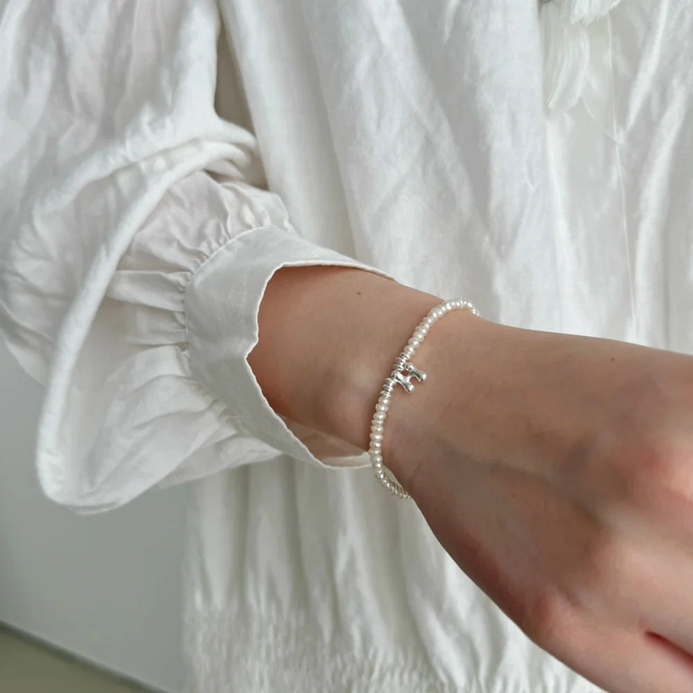 Silver Pearl Multi Layer Beaded Bracelet