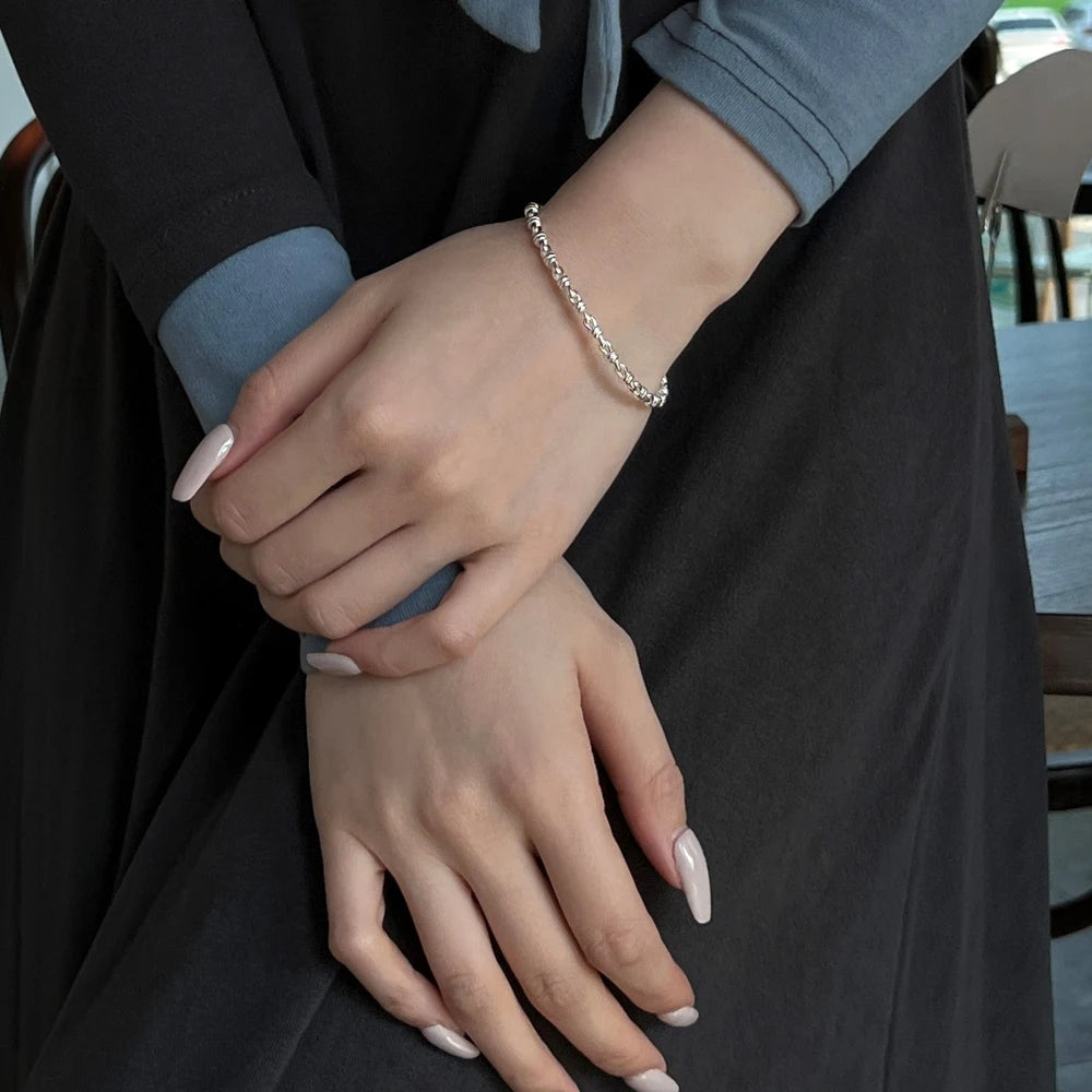 Silver Braided Bangle Bracelet