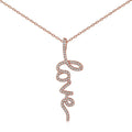 Silver Zircon Round Cut Inlaid Love Bar Necklace