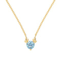 Silver Zircon Round Cut Elk Pendant Necklace
