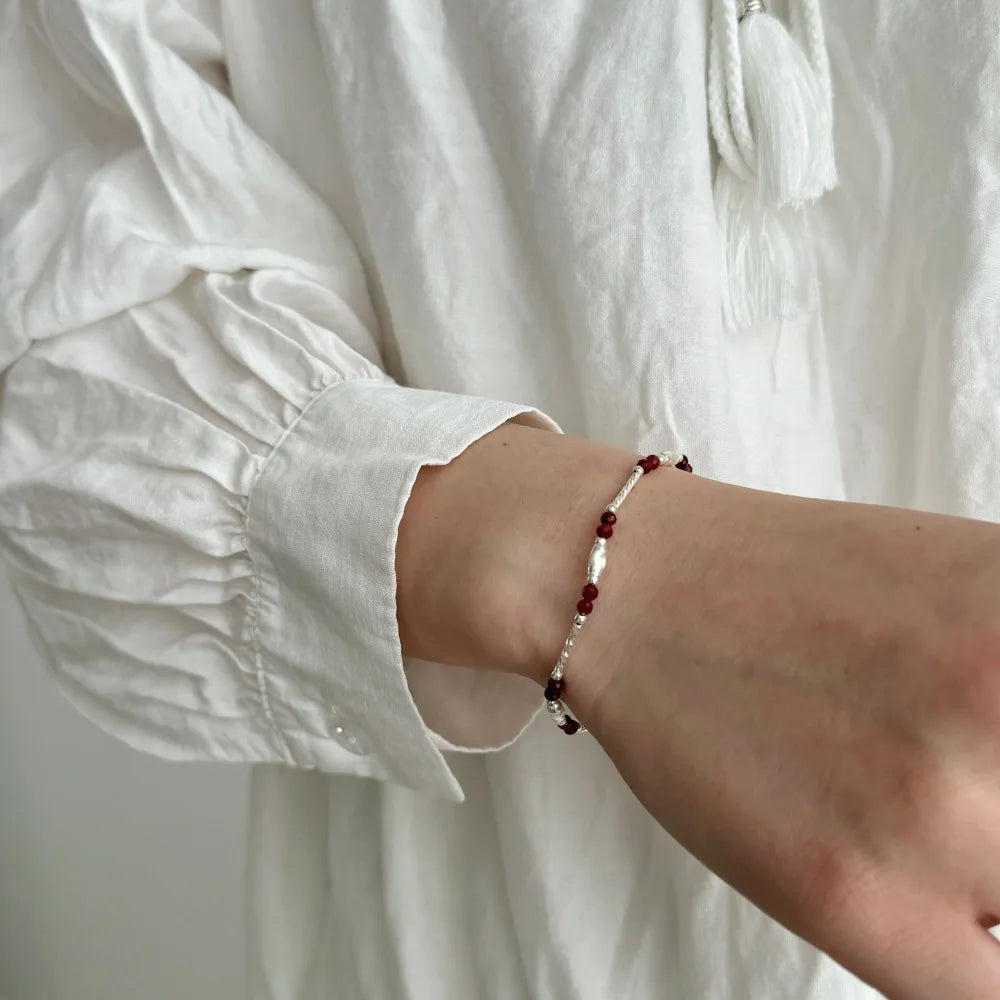 Silver Multi Shape Beaded Bracelet