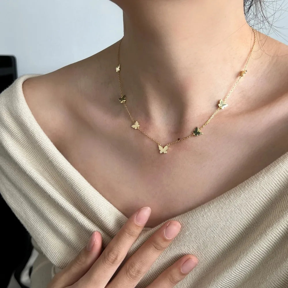 Silver Butterfly Chain Necklace
