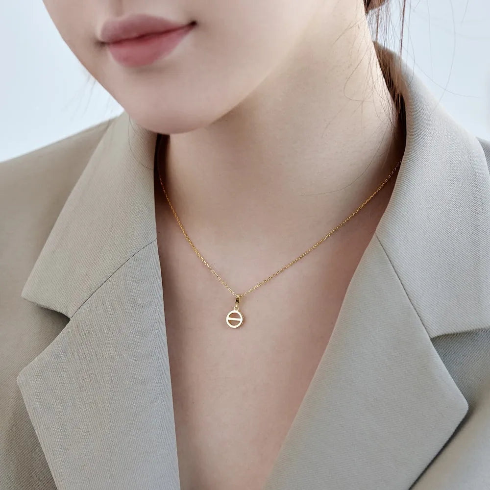 Silver Pig Nose Pendant Necklace