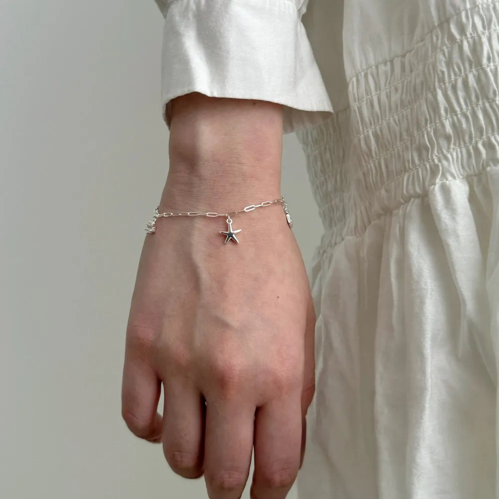 Silver Starfish Charm Bracelet
