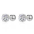 Silver Zircon Round Cut Dots Ear Studs