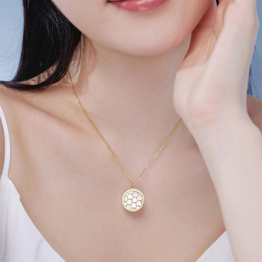 Silver Hive Pendant Necklace