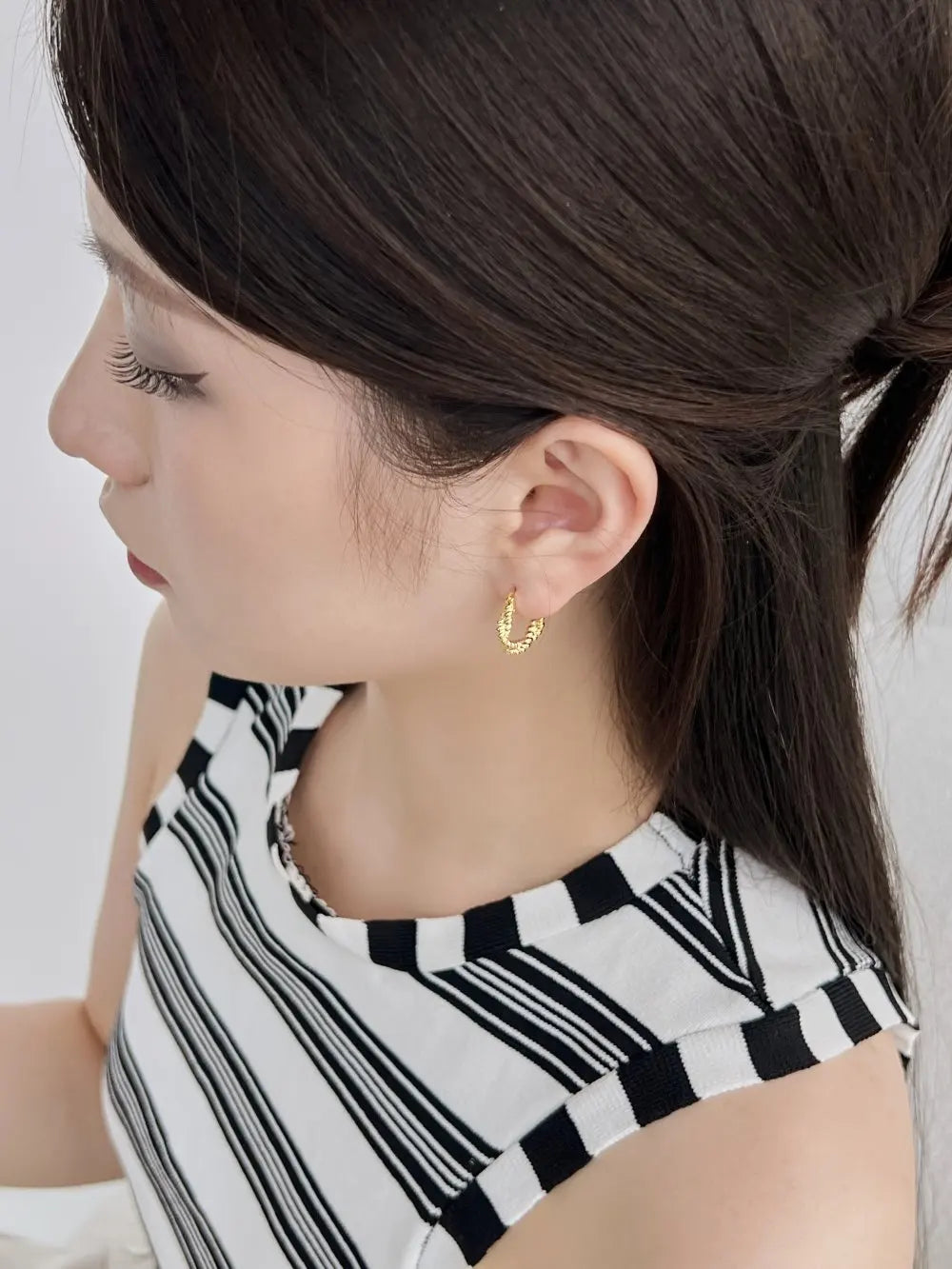 Silver Twisted Ear Hoops