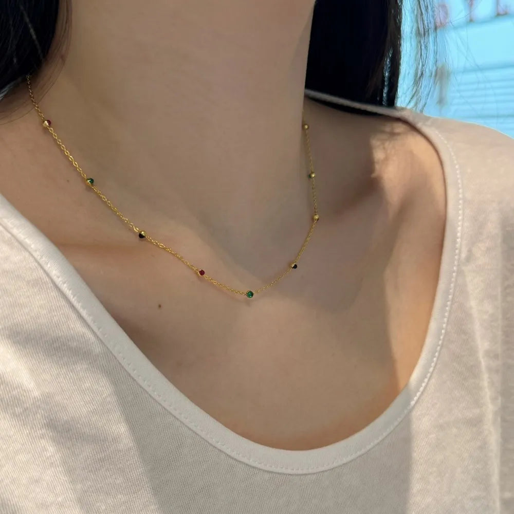 Silver Multi Layer Beaded Necklace