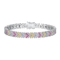 Silver Zircon Round Cut Arrow Tennis Bracelet