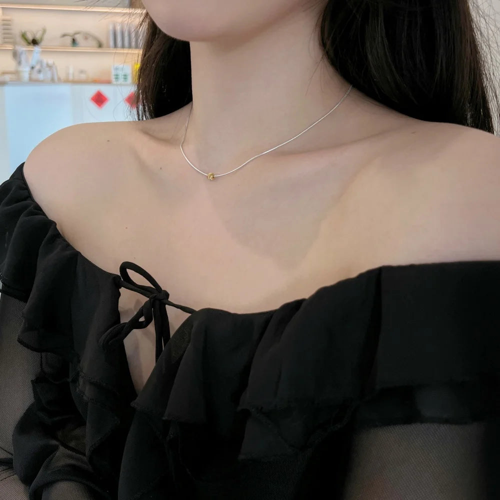 Silver Mesh Pendant Necklace