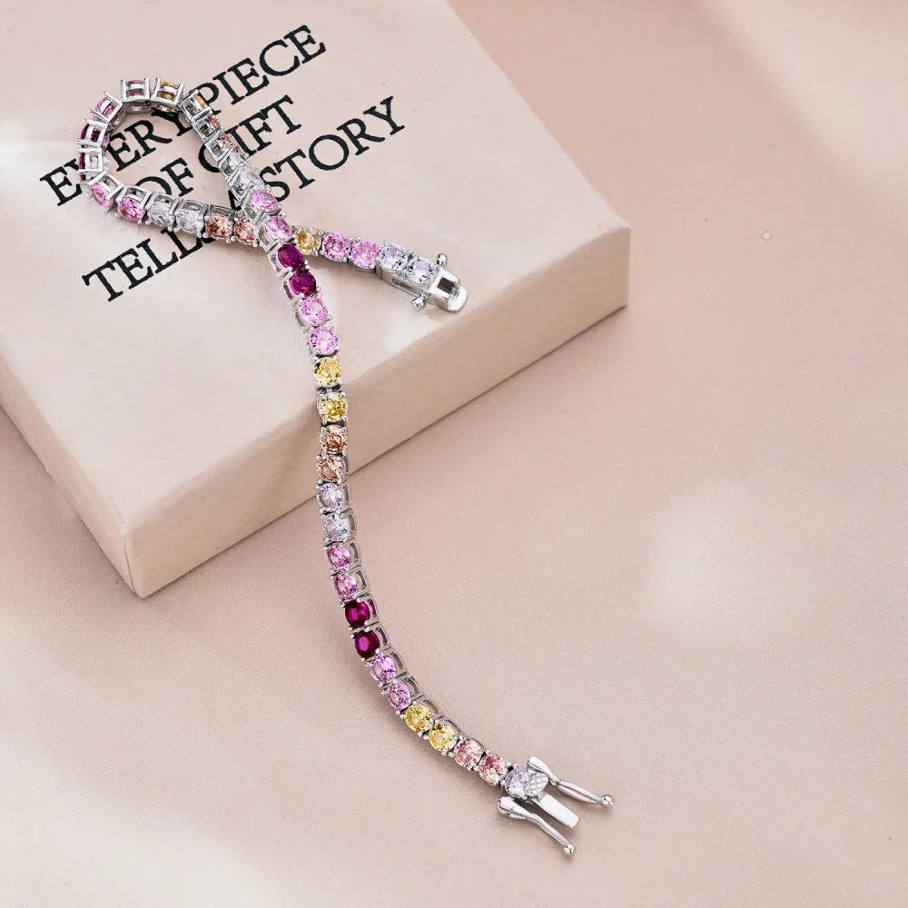 Silver Zircon Round Cut Classic Tennis Bracelet